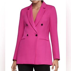 BCBGMAXAZRIA Fuchsia Pink Double Breasted Blazer Jacket Womens Small